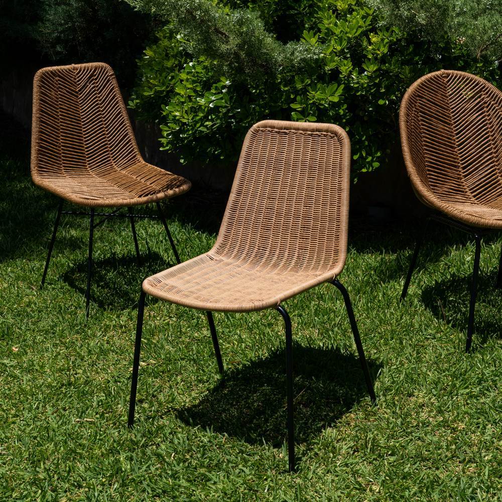 NATURAL CHAIR PE-STEEL LIVING ROOM 52 X 57 X 82 CM