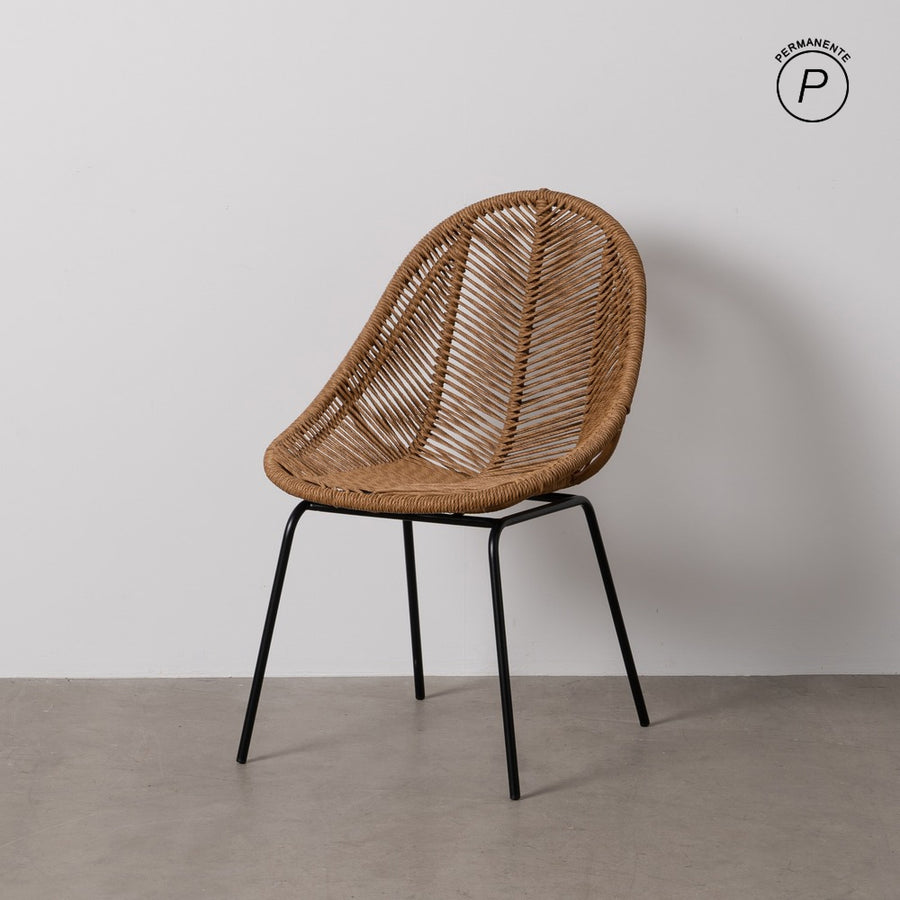SILLA NATURAL PE-ACERO SALÓN 53,50 X 61 X 85 CM