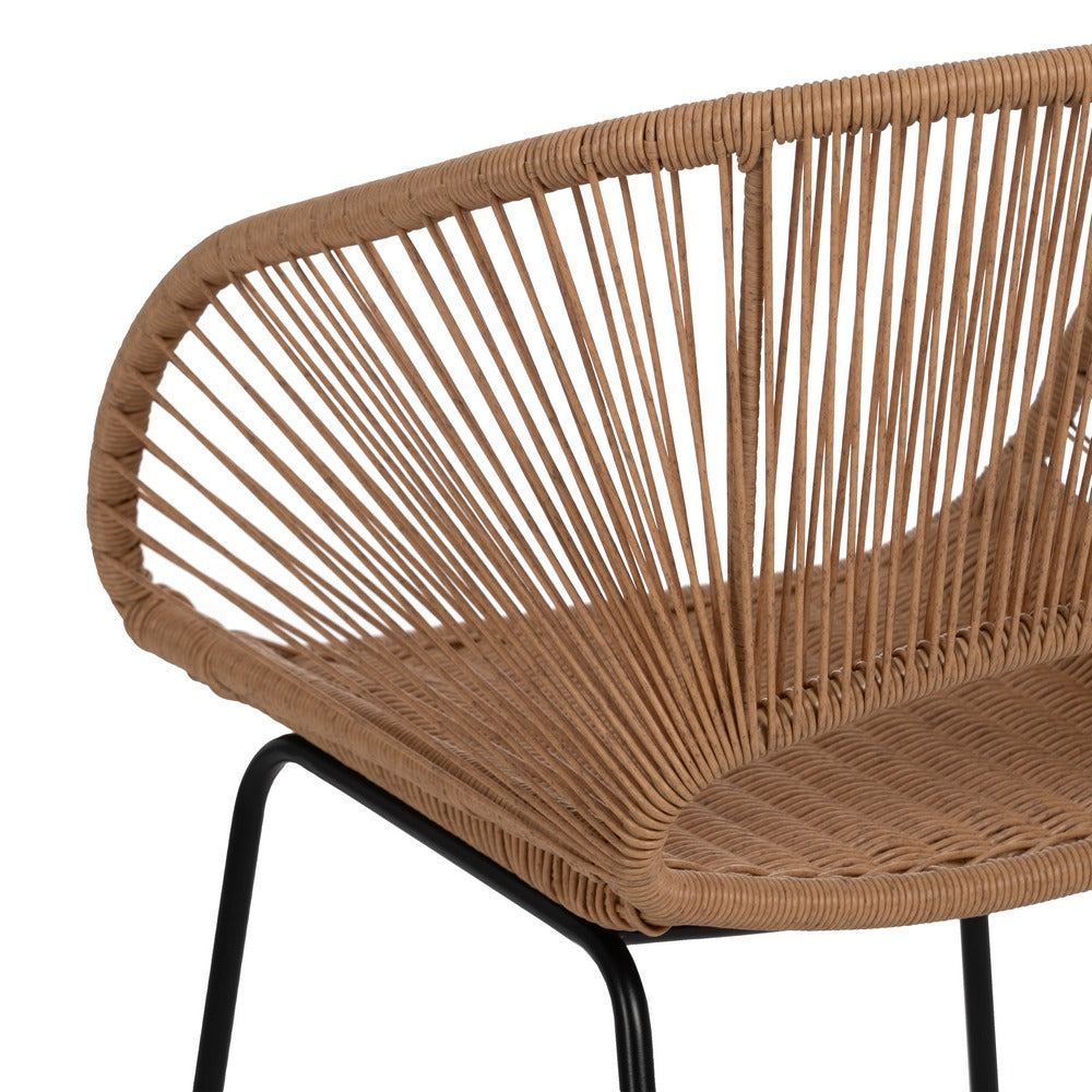 SILLA NATURAL PE-ACERO SALÓN 57 X 58 X 81 CM