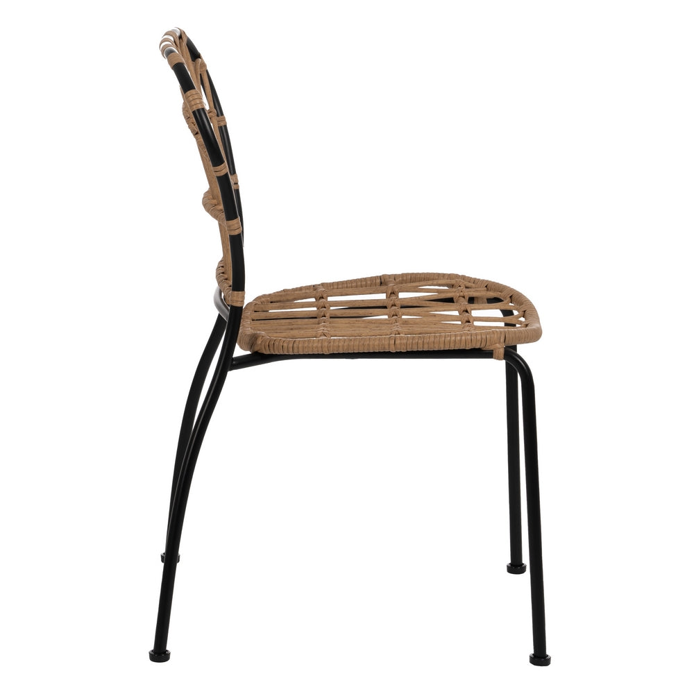 CHAIR NATURAL-BLACK PE-STEEL LOUNGE 51 X 58 X 87 CM