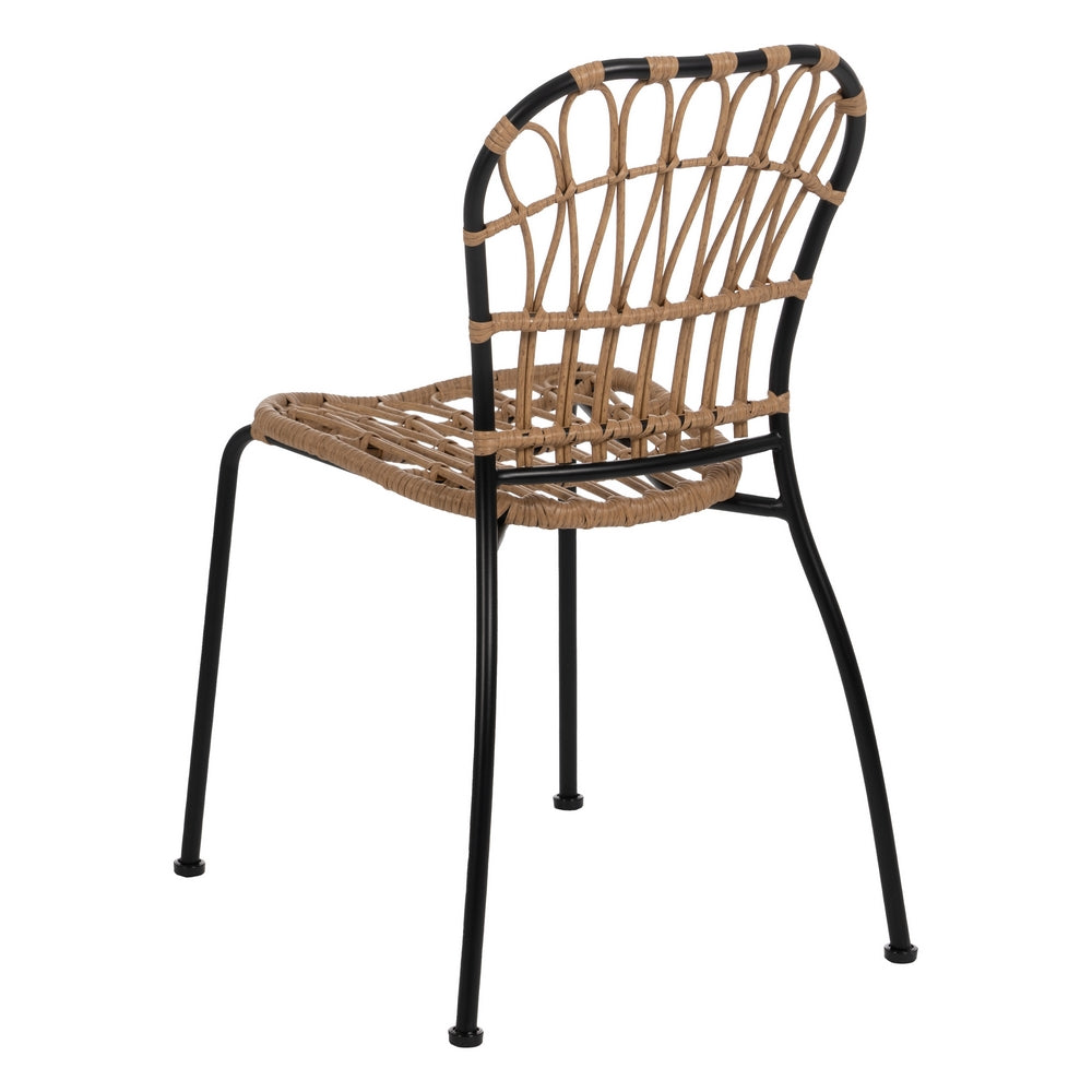 CHAIR NATURAL-BLACK PE-STEEL LOUNGE 51 X 58 X 87 CM