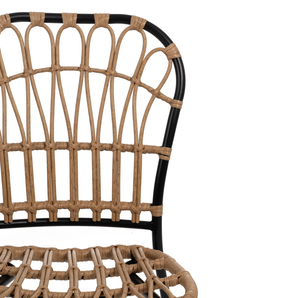 CHAIR NATURAL-BLACK PE-STEEL LOUNGE 51 X 58 X 87 CM