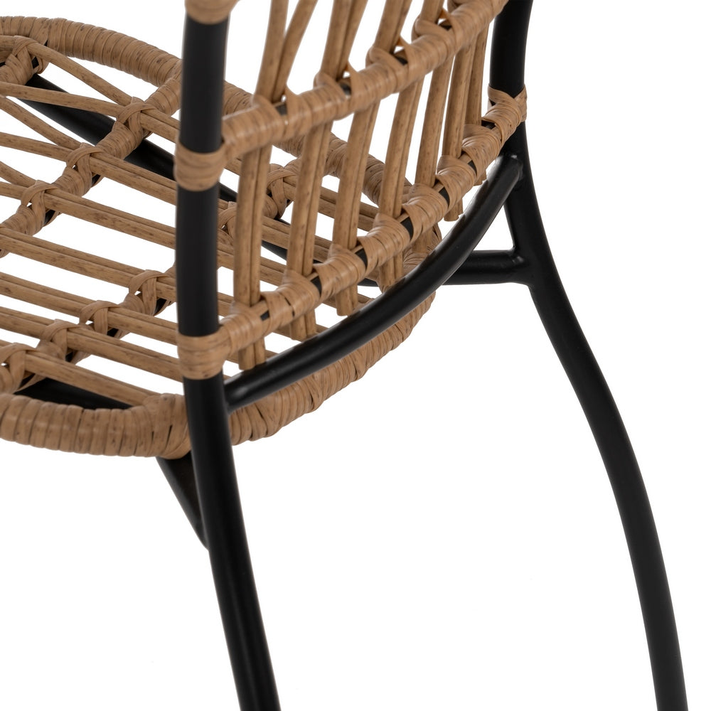 CHAIR NATURAL-BLACK PE-STEEL LOUNGE 51 X 58 X 87 CM