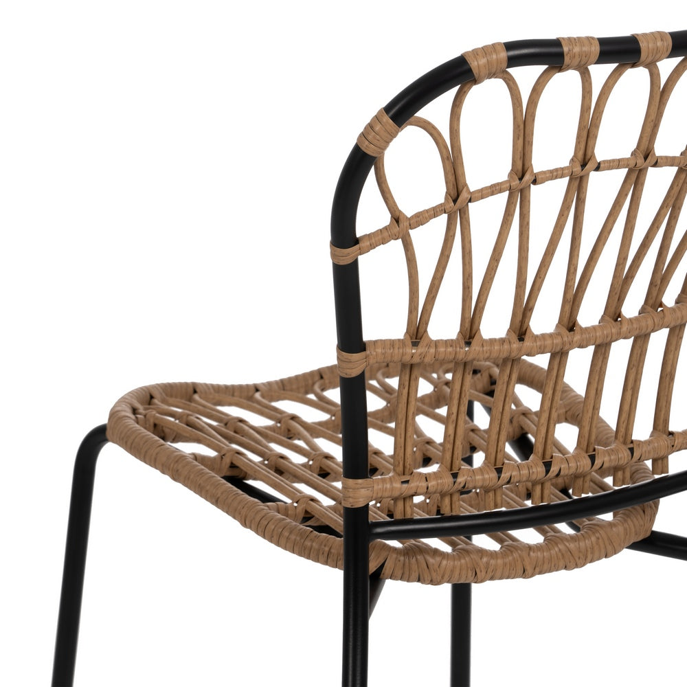 CHAIR NATURAL-BLACK PE-STEEL LOUNGE 51 X 58 X 87 CM
