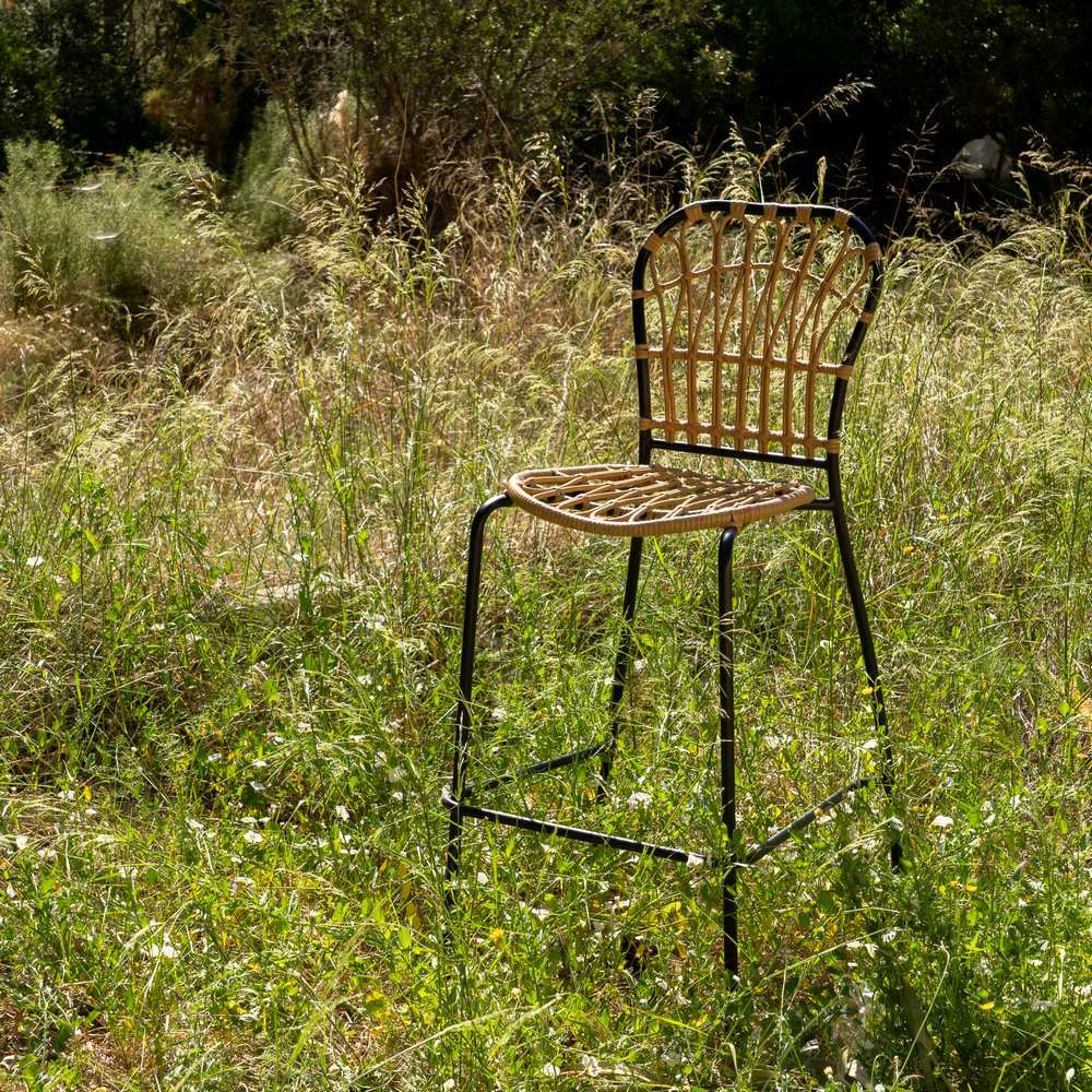 TABURETE NATURAL-NEGRO PE-ACERO SALÓN 60 X 61 X 117 CM