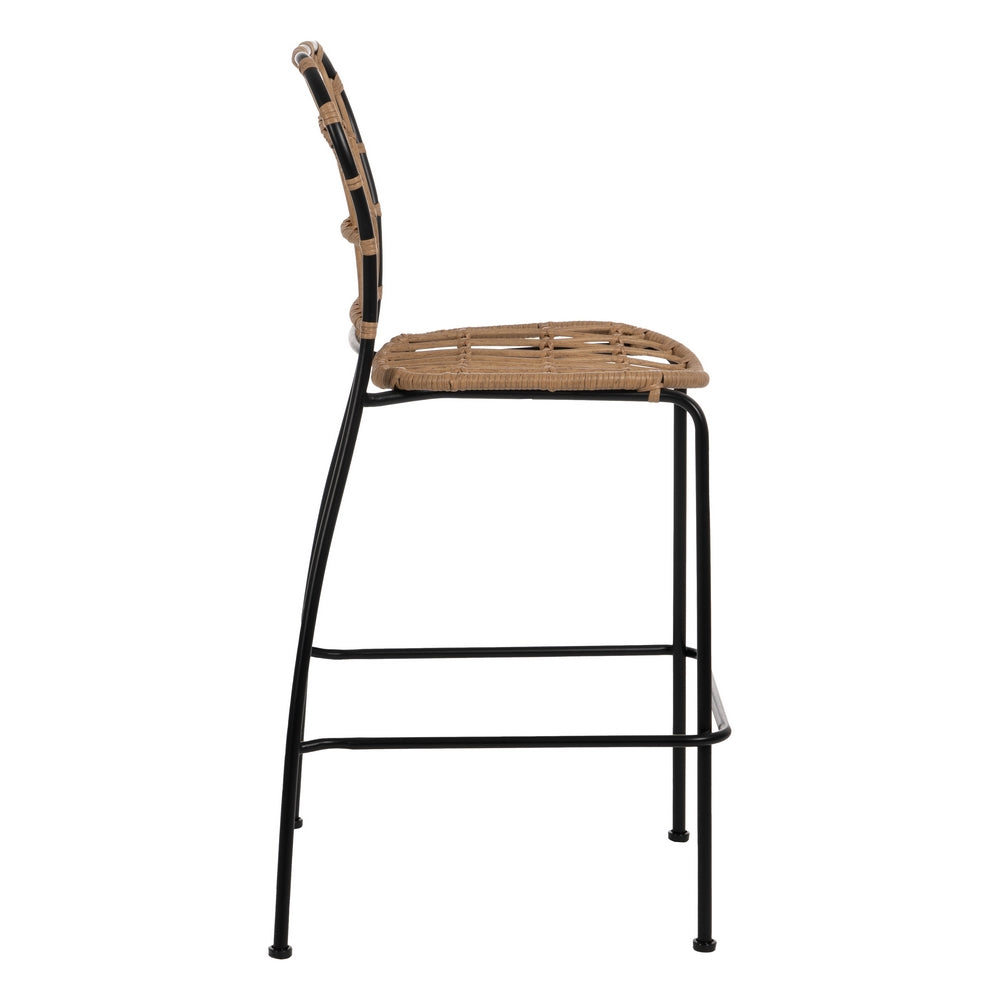 TABURETE NATURAL-NEGRO PE-ACERO SALÓN 60 X 61 X 117 CM