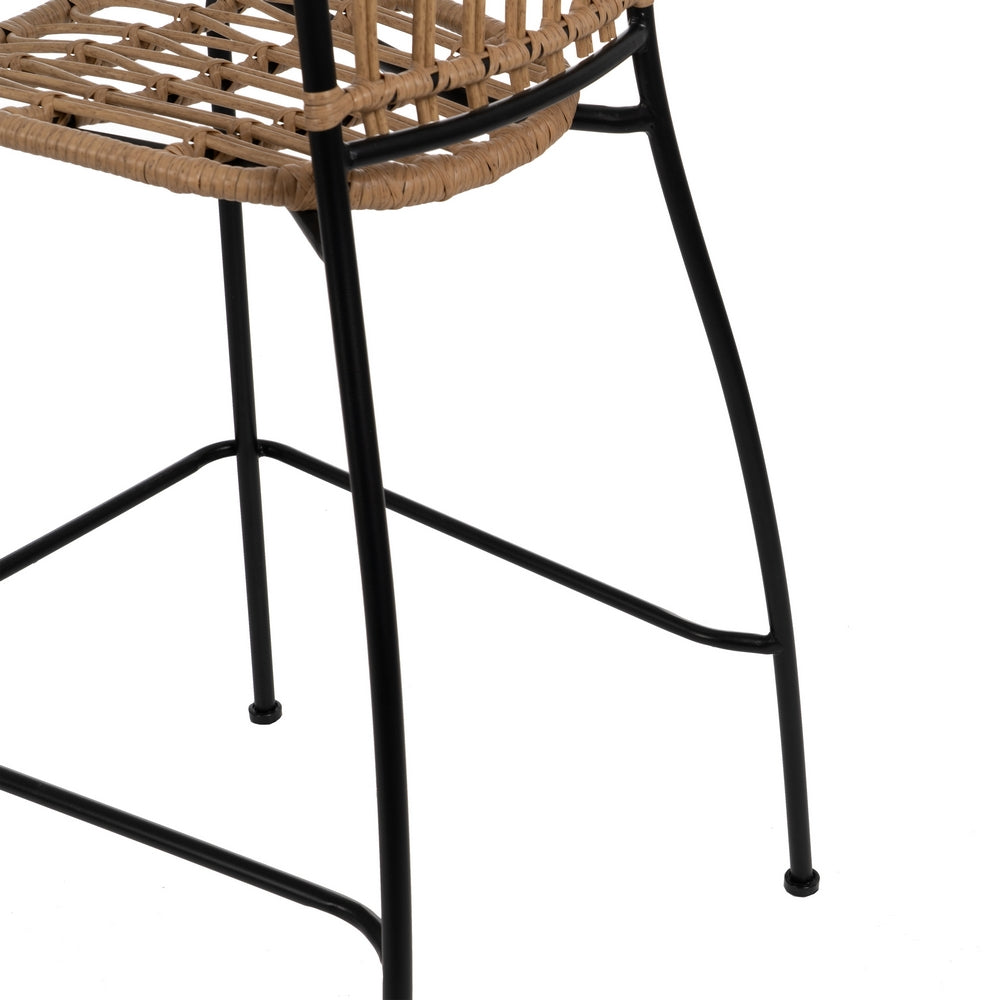 TABURETE NATURAL-NEGRO PE-ACERO SALÓN 60 X 61 X 117 CM