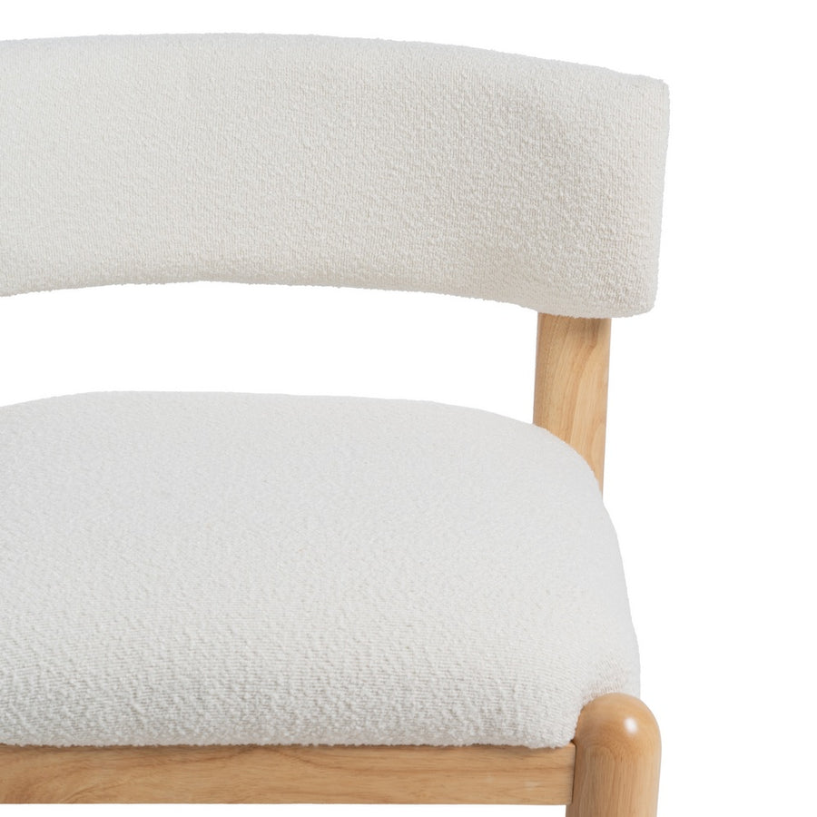 SILLÓN BLANCO-NATURAL MADERA DE CAUCHO 62 X 62 X 71 CM