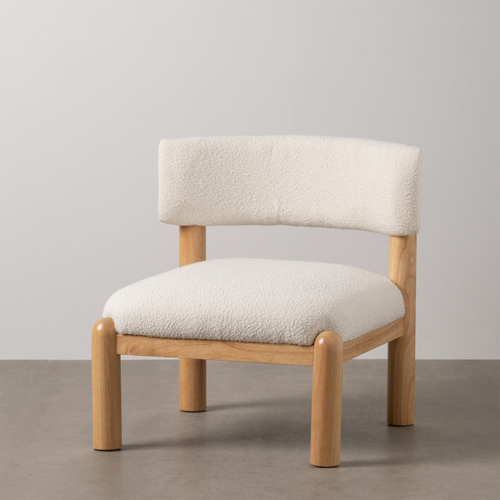SILL�N BLANCO-NATURAL MADERA DE CAUCHO 62 X 62 X 71 CM