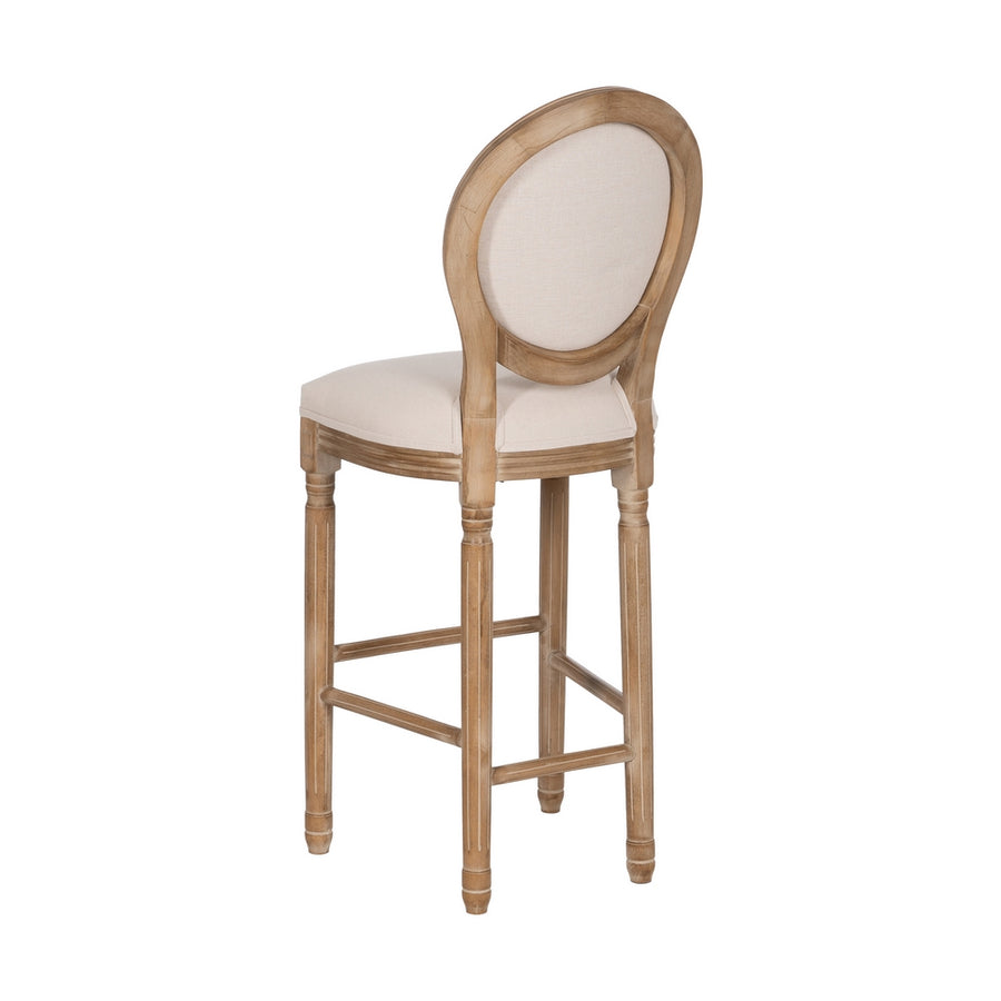 TABURETE NATURAL-BLANCO TEJIDO-MADERA 45 X 55 X 116 CM