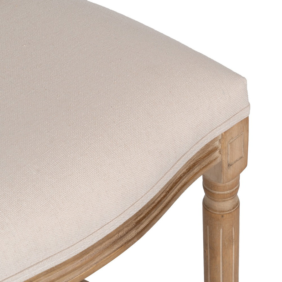 TABURETE NATURAL-BLANCO TEJIDO-MADERA 45 X 55 X 116 CM