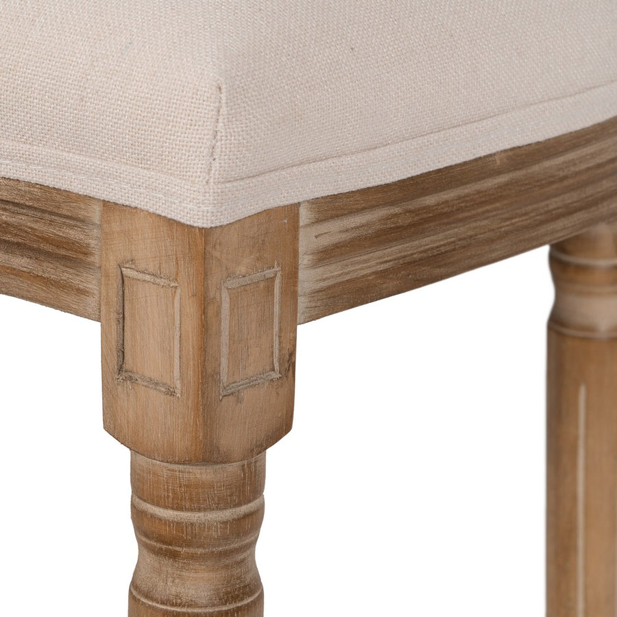 TABURETE NATURAL-BLANCO TEJIDO-MADERA 45 X 55 X 116 CM