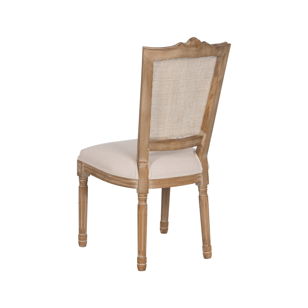 SILLA NATURAL-BLANCO MADERA-RATÁN SALÓN 44 X 48 X 98 CM