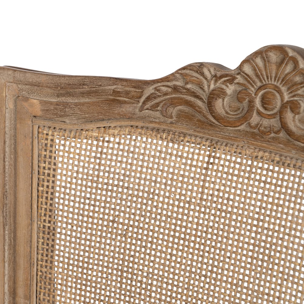 SILLA NATURAL-BLANCO MADERA-RATÁN SALÓN 44 X 48 X 98 CM