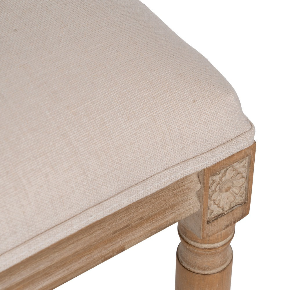 SILLA NATURAL-BLANCO MADERA-RATÁN SALÓN 44 X 48 X 98 CM