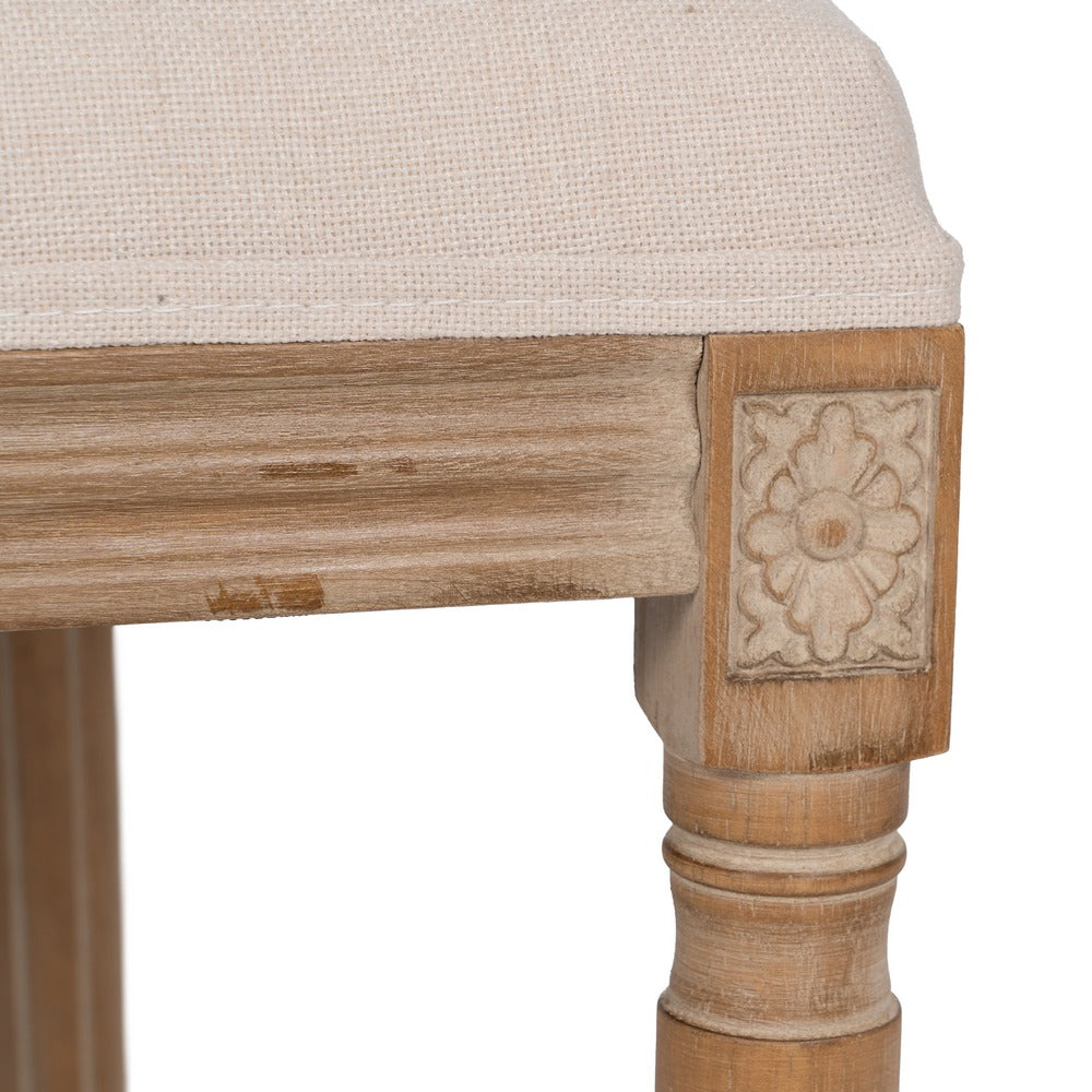 SILLA NATURAL-BLANCO MADERA-RATÁN SALÓN 44 X 48 X 98 CM