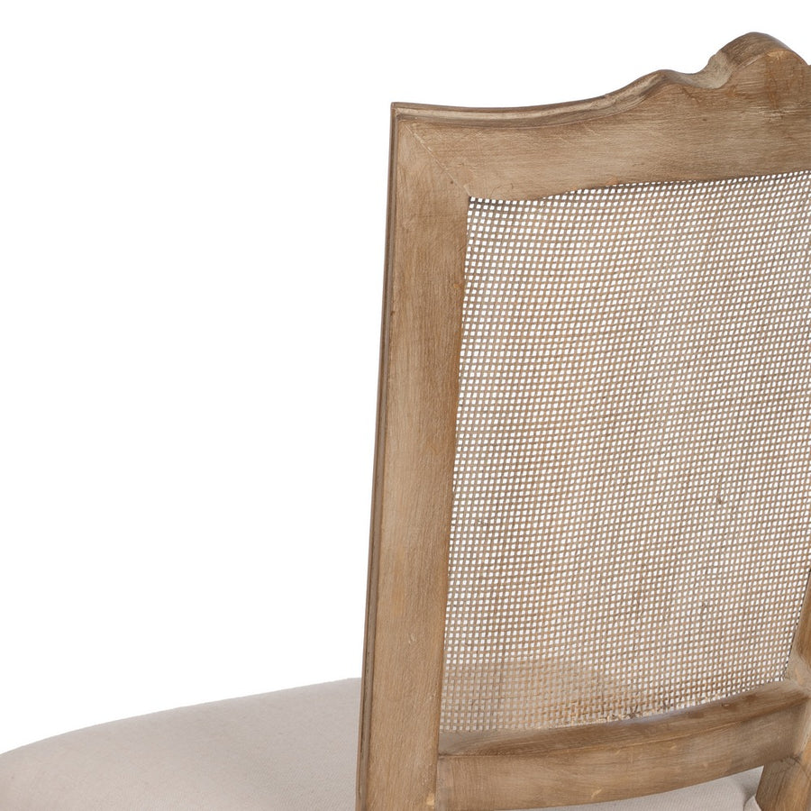 SILLA NATURAL-BLANCO MADERA-RATÁN SALÓN 44 X 48 X 98 CM