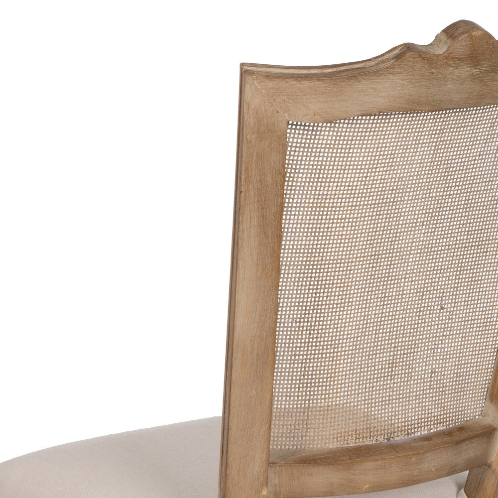 SILLA NATURAL-BLANCO MADERA-RATÁN SALÓN 44 X 48 X 98 CM