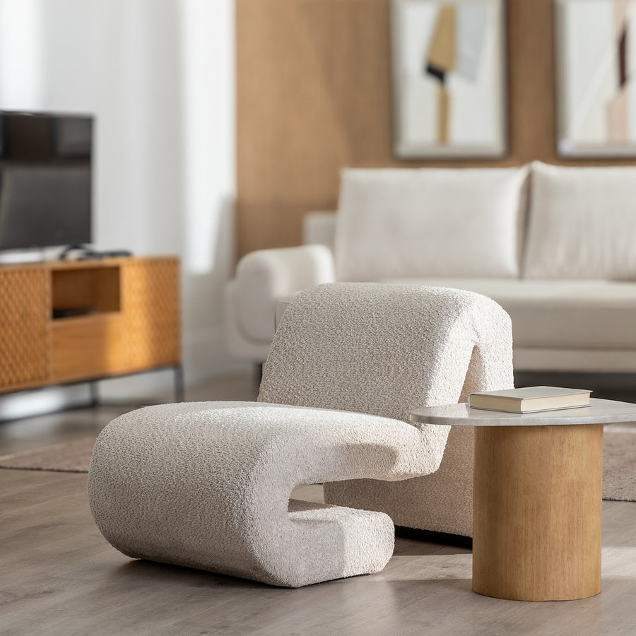 SILLÓN BEIGE TEJIDO SALÓN 60 X 90 X 63 CM