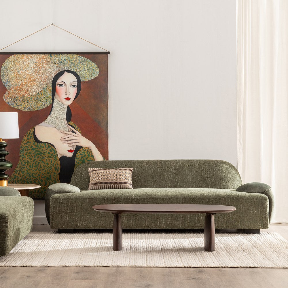 SOF� VERDE TEJIDO SAL�N 222 X 92 X 70 CM