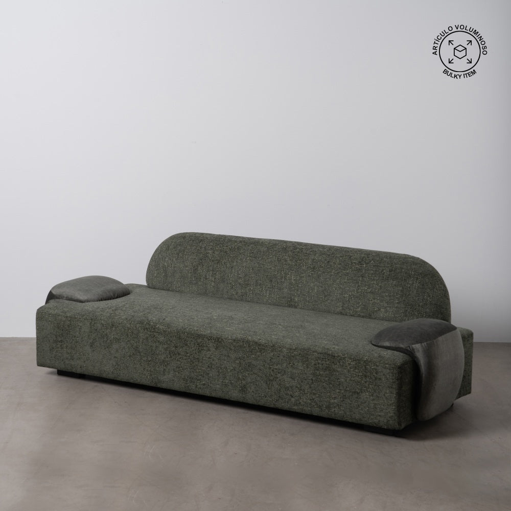 SOFÁ VERDE TEJIDO SALÓN 222 X 92 X 70 CM