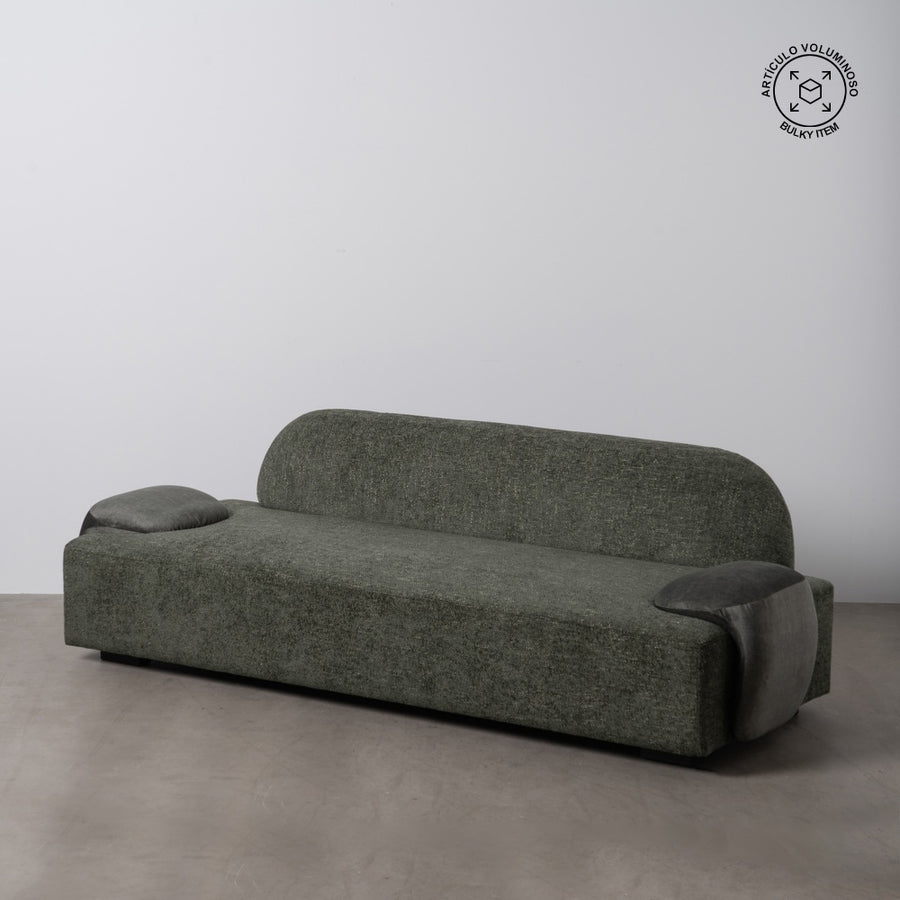 SOFÁ VERDE TEJIDO SALÓN 222 X 92 X 70 CM