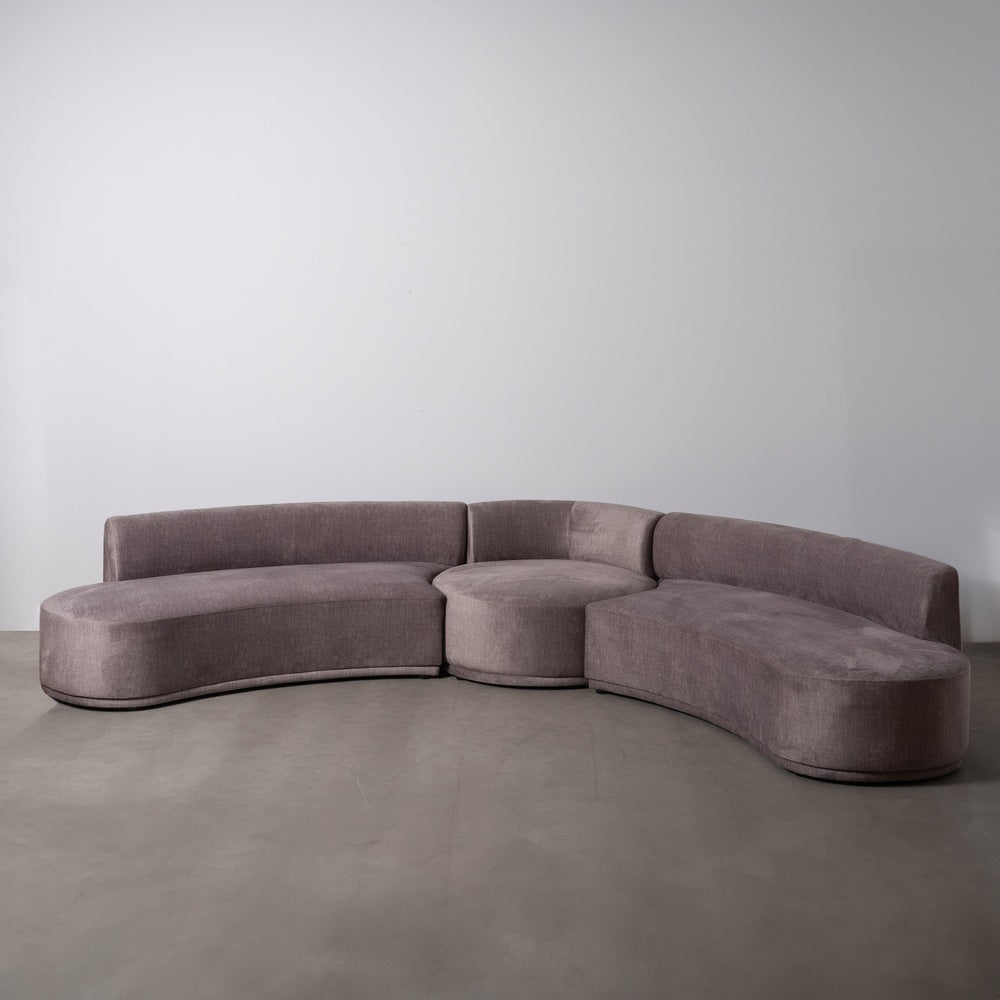 SOFÁ 3 PIEZAS GRIS TEJIDO SALÓN 405 X 112 X 70 CM