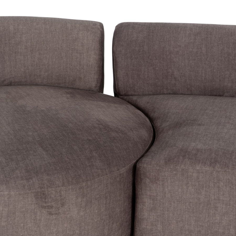 SOFÁ 3 PIEZAS GRIS TEJIDO SALÓN 405 X 112 X 70 CM