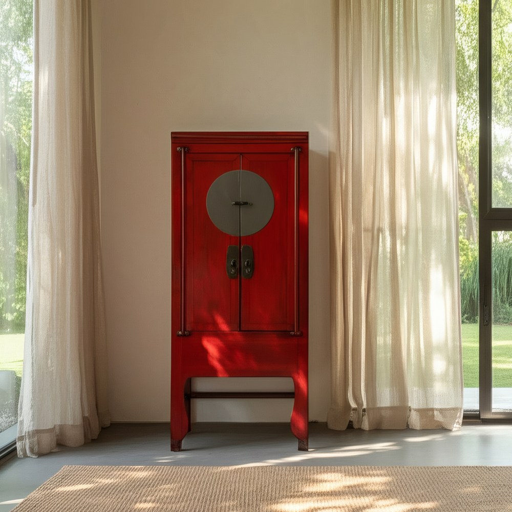 ARMARIO ROJO MADERA-MDF 83,50 X 45 X 195 CM