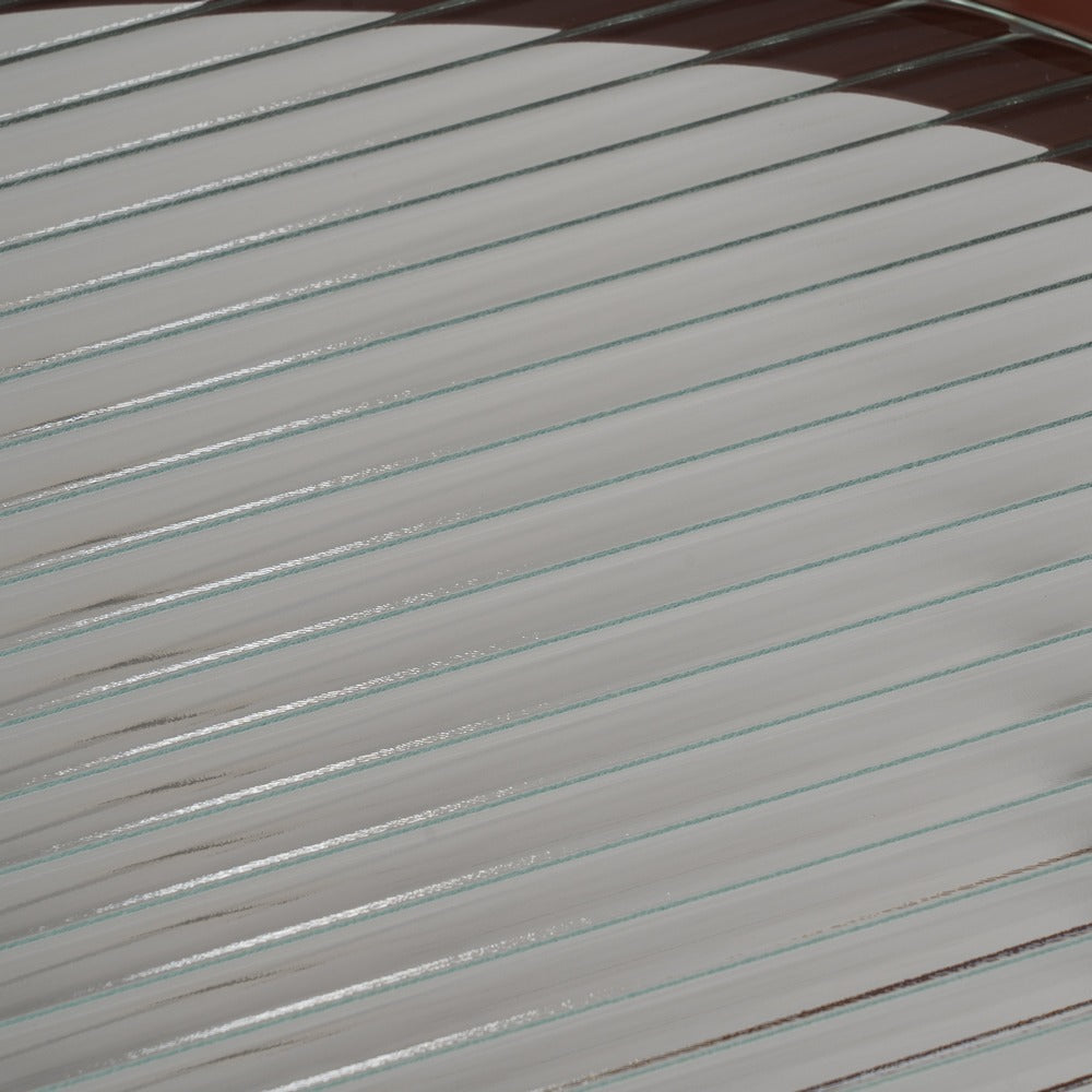MESITA TEJA METAL-CRISTAL 55 X 47 X 54 CM