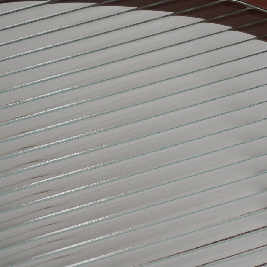 MESITA TEJA METAL-CRISTAL 55 X 47 X 54 CM
