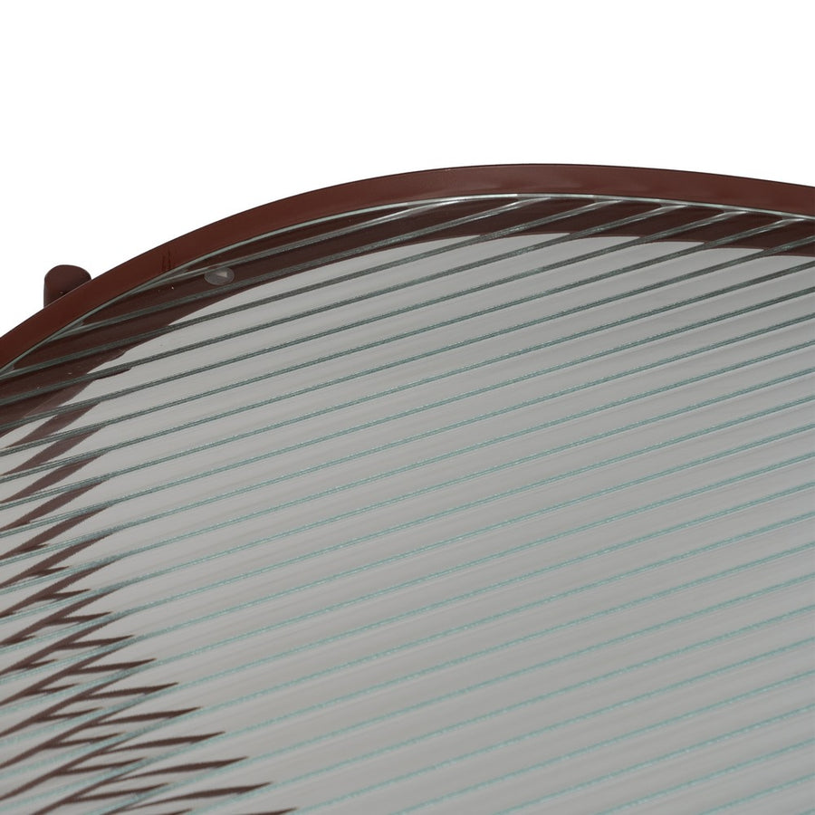 MESA CENTRO TEJA METAL-CRISTAL 78 X 68 X 37 CM