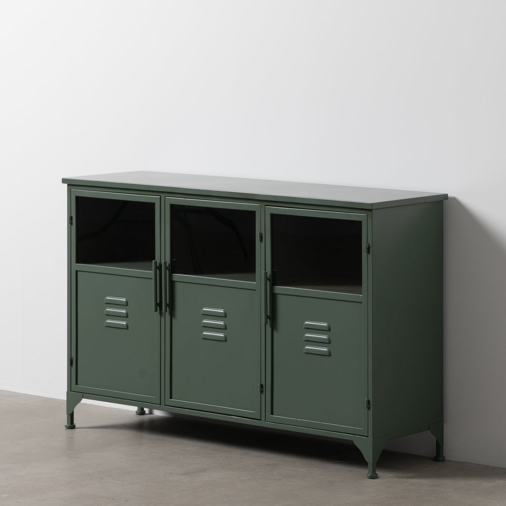 APARADOR VERDE MENTA METAL-CRISTAL 120 X 35 X 76 CM