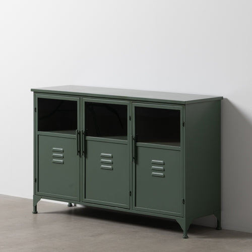 APARADOR VERDE MENTA METAL-CRISTAL 120 X 35 X 76 CM
