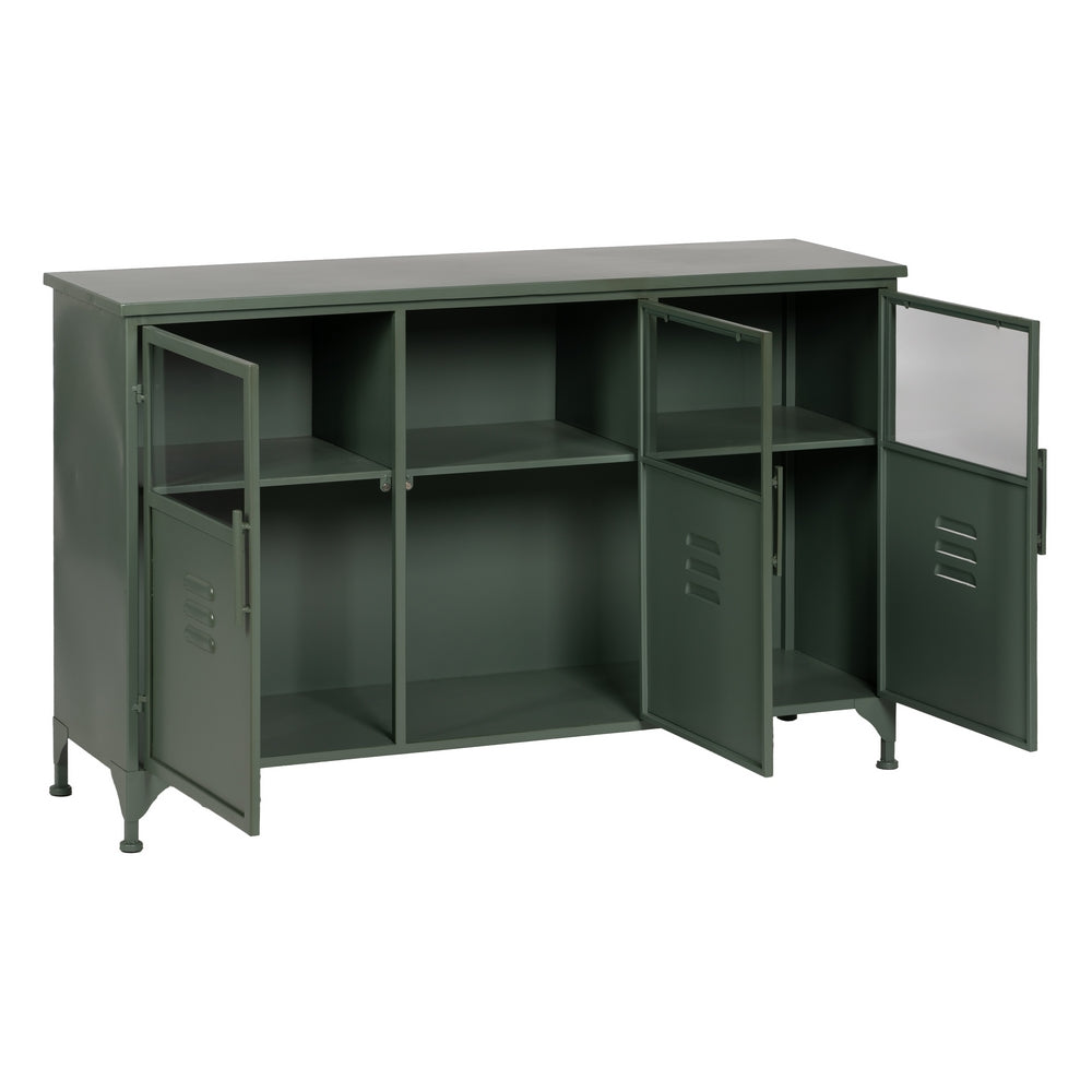 APARADOR VERDE MENTA METAL-CRISTAL 120 X 35 X 76 CM