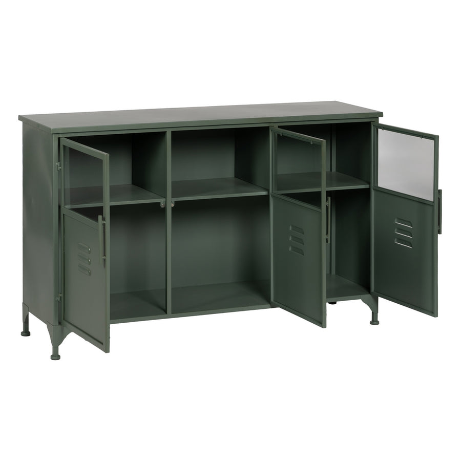 APARADOR VERDE MENTA METAL-CRISTAL 120 X 35 X 76 CM