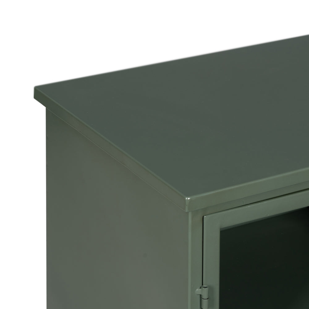 APARADOR VERDE MENTA METAL-CRISTAL 120 X 35 X 76 CM