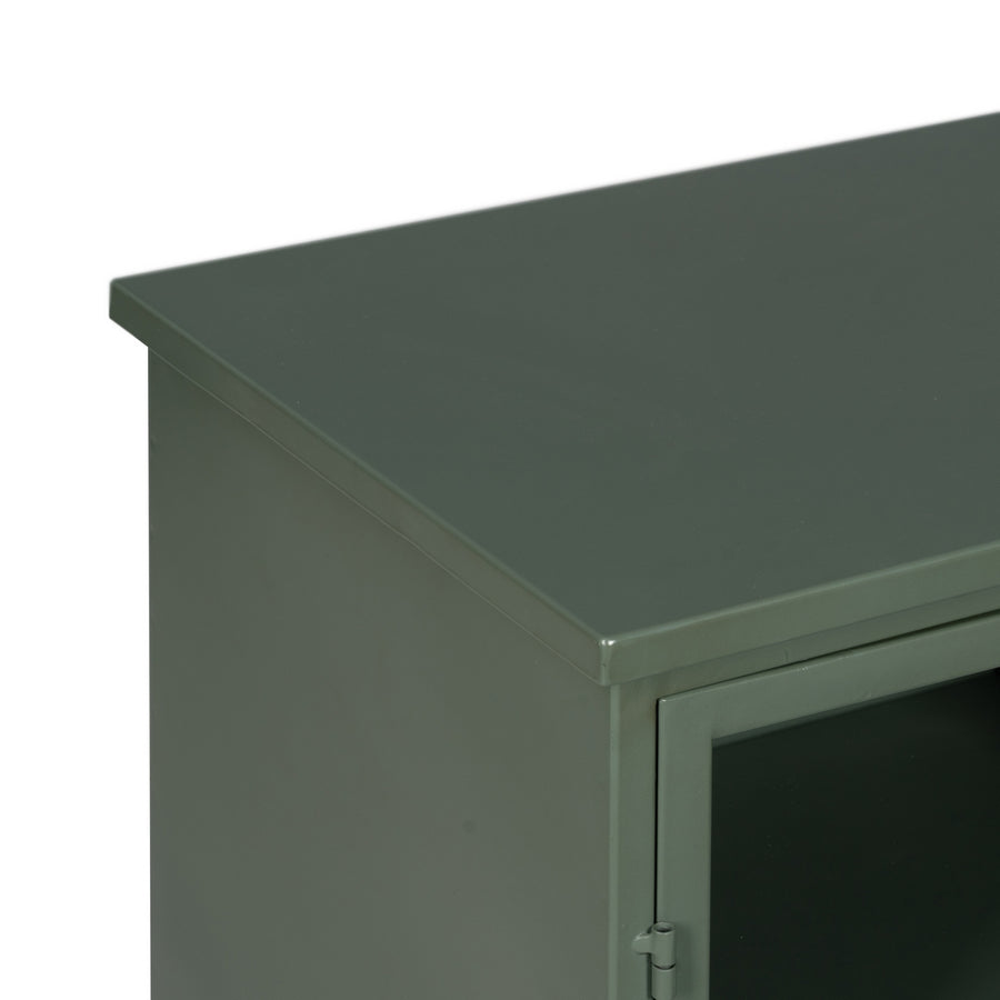APARADOR VERDE MENTA METAL-CRISTAL 120 X 35 X 76 CM