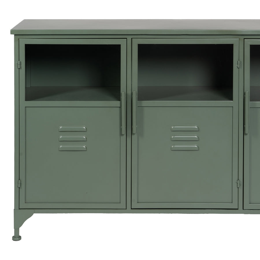 APARADOR VERDE MENTA METAL-CRISTAL 120 X 35 X 76 CM