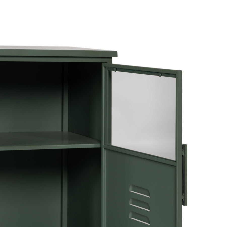 APARADOR VERDE MENTA METAL-CRISTAL 120 X 35 X 76 CM
