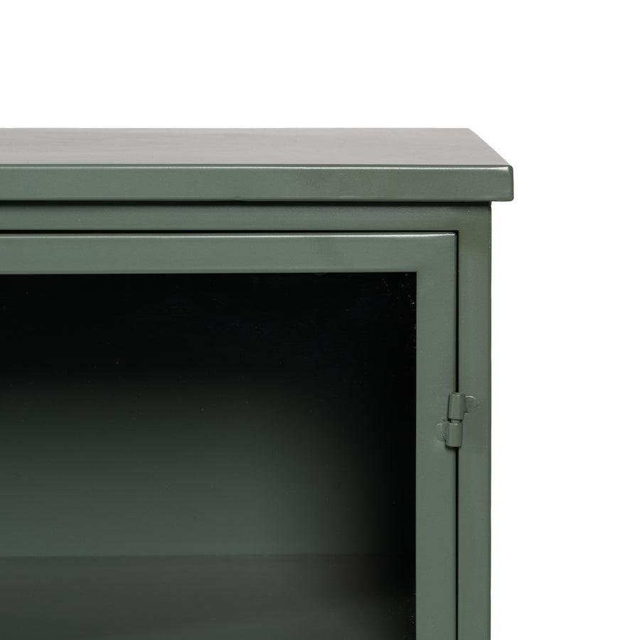 APARADOR VERDE MENTA METAL-CRISTAL 120 X 35 X 76 CM