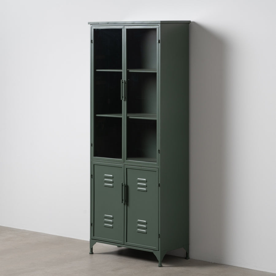 VITRINA VERDE MENTA METAL-CRISTAL 72 X 35 X 178 CM