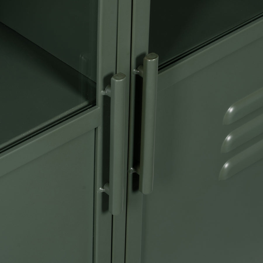 VITRINA VERDE MENTA METAL-CRISTAL 72 X 35 X 178 CM