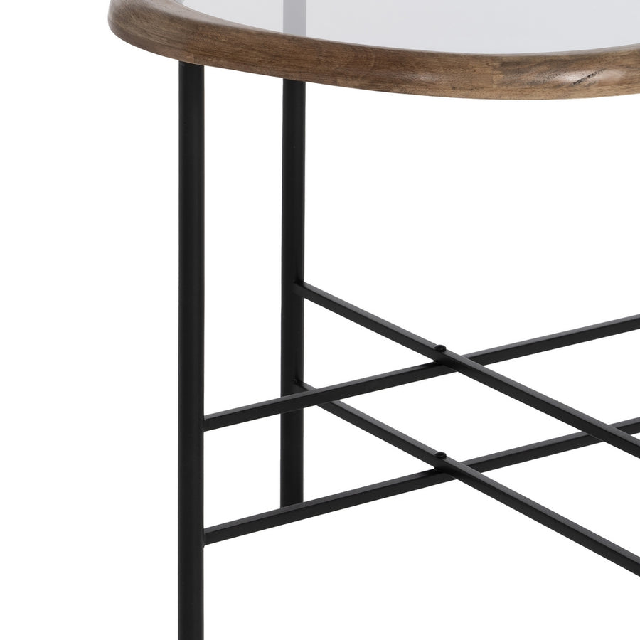 MESITA NATURAL-NEGRO MADERA-METAL 61 X 50 X 53 CM