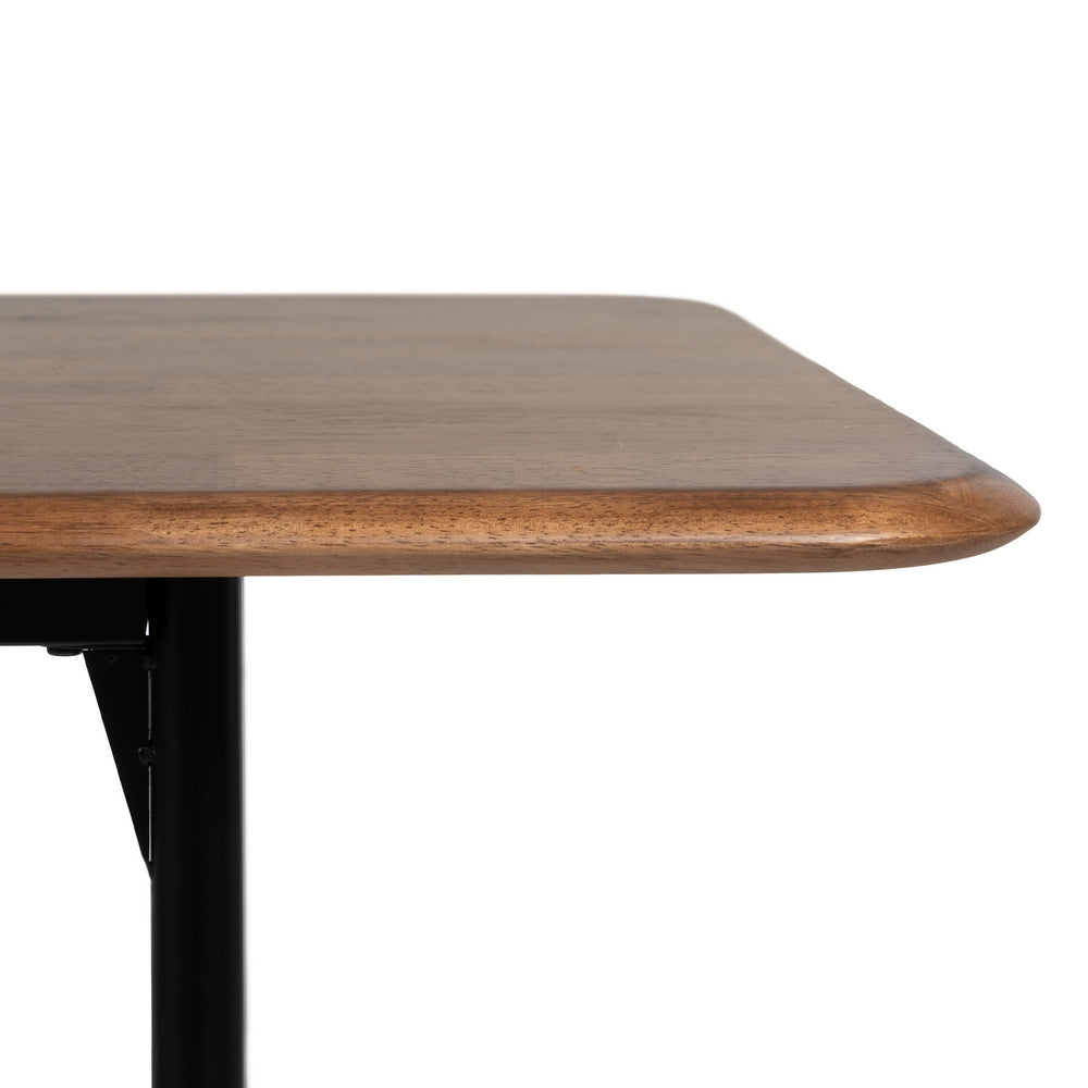 MESA COMEDOR MARRÓN-NEGRO MADERA-METAL 180 X 80 X 76 CM
