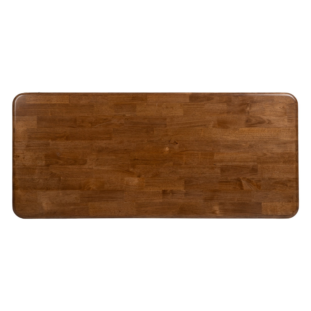 MESA COMEDOR MARRÓN-NEGRO MADERA-METAL 180 X 80 X 76 CM