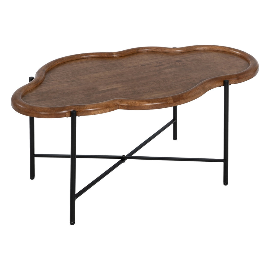 S/2 MESA CENTRO NATURAL MADERA / CRISTAL 89 X 50 X 40 CM