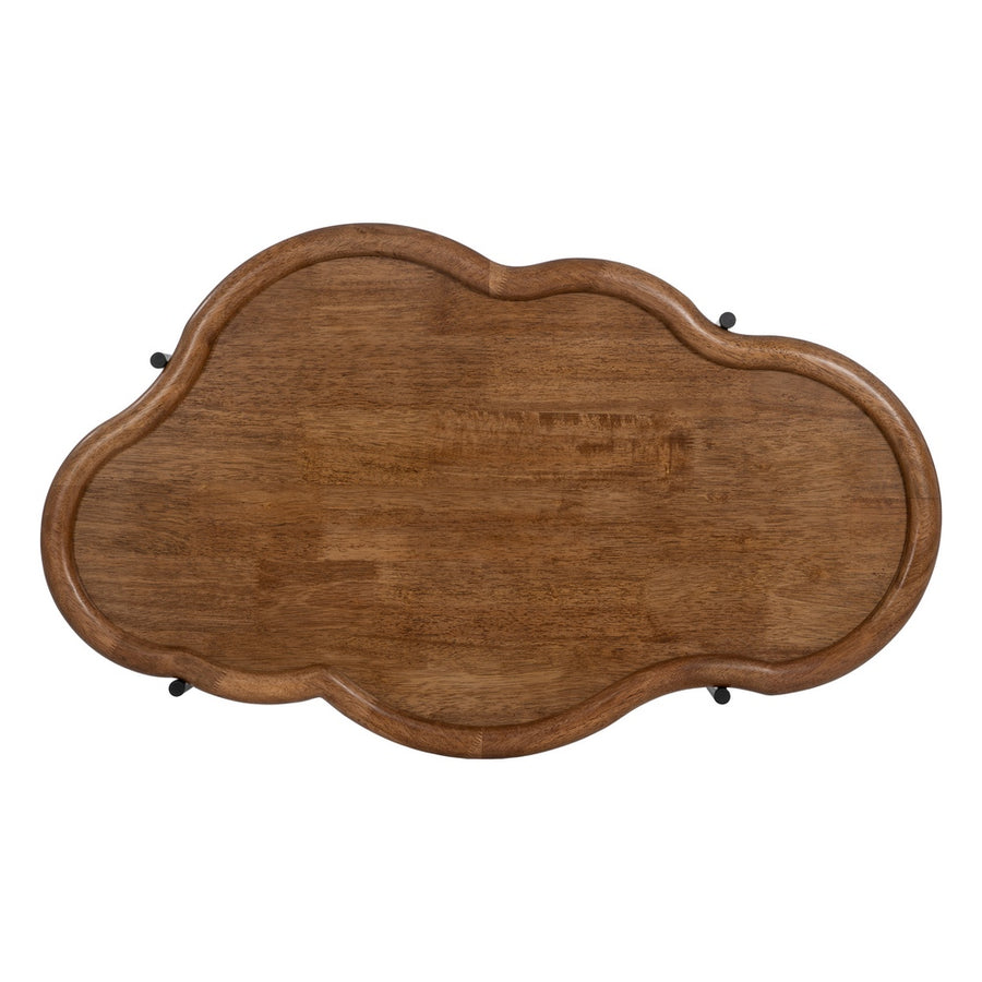 S/2 MESA CENTRO NATURAL MADERA / CRISTAL 89 X 50 X 40 CM