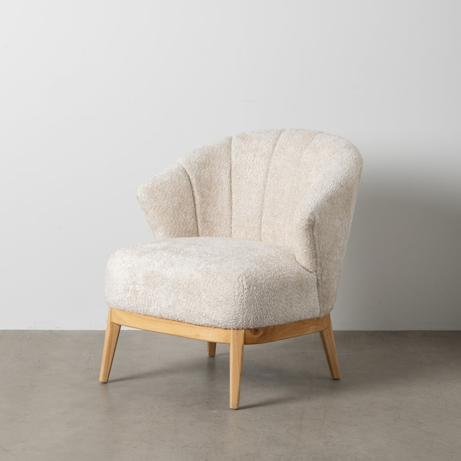 SILLÓN NATURAL-CREMA TEJIDO-MADERA SALÓN 71 X 75 X 76 CM