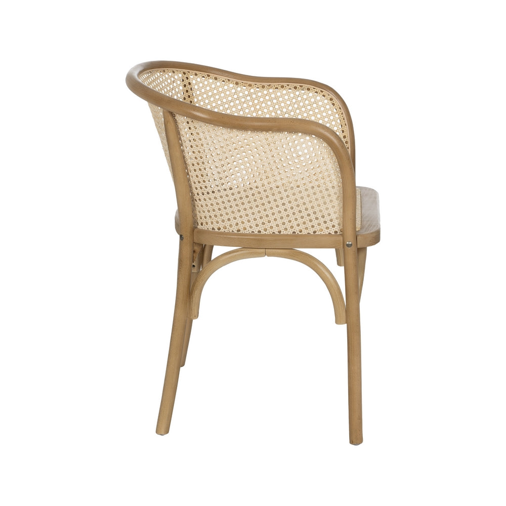 NATURAL WOOD-RATTAN CHAIR 56 X 58 X 77 CM